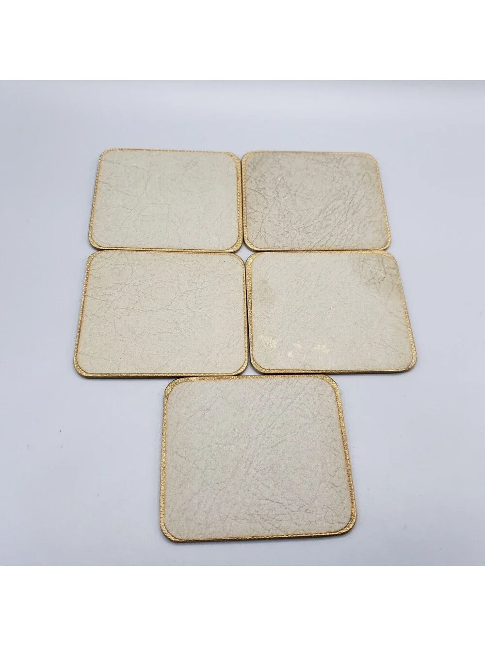 Vintage Paper Backed Coasters Antique Floral Arrangements Set of 5